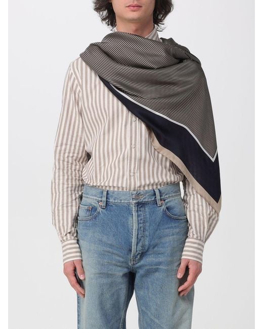 Saint Laurent Black Cassandre Printed Silk Scarf for men
