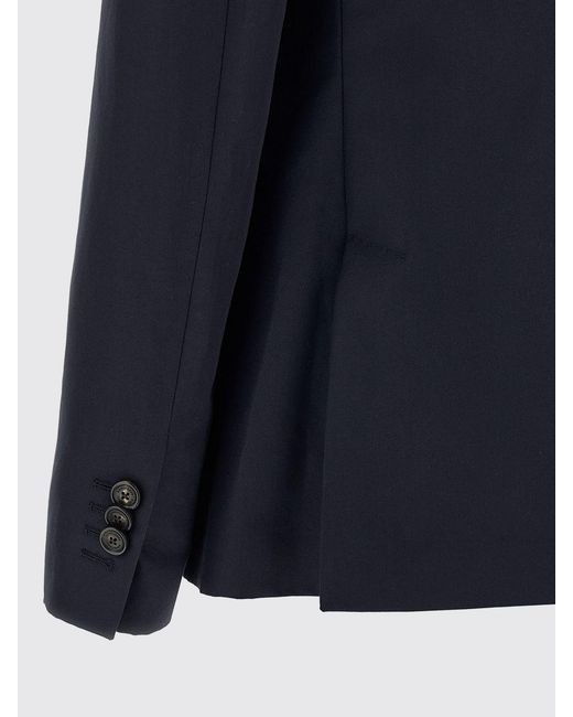 DSquared² Blue Double-Breasted Cotton Blend Blazer