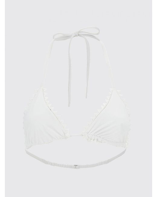 Jacquemus White Stretch Polyamide Bikini Top