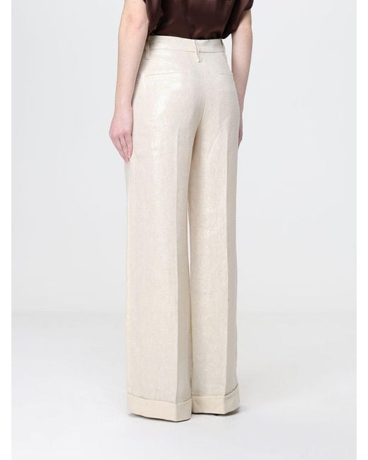 Brunello Cucinelli White Lurex Linen Palazzo Trousers