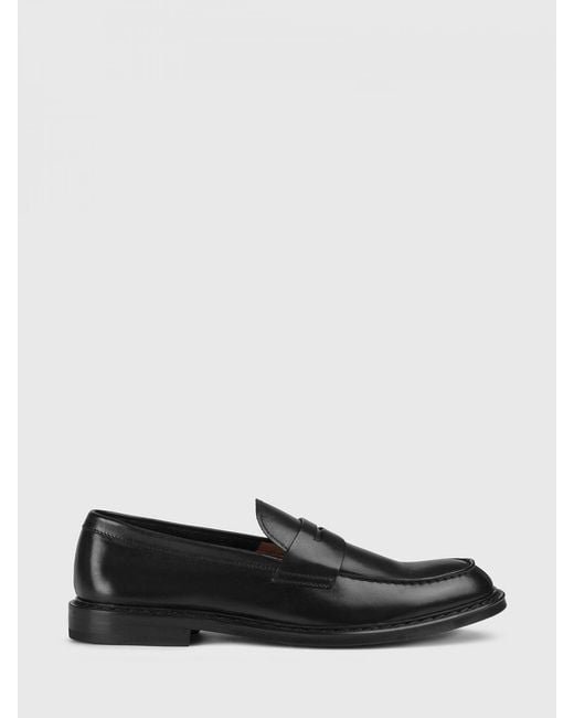 Doucal's White Leather Loafers for men