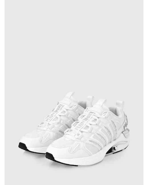 Philipp Plein White Leather And Mesh Sneakers for men