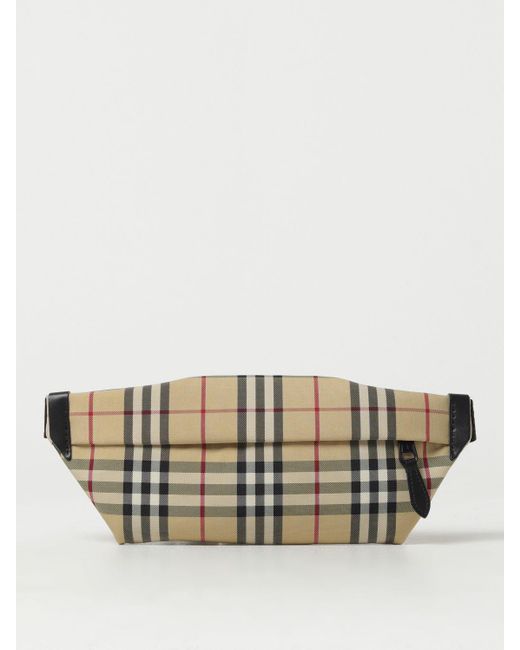 Burberry Natural Belt Bag In Vintage Check Nylon for men