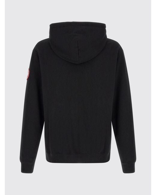 Canada Goose Black Cotton Hoodie With Kangaroo Pocket for men