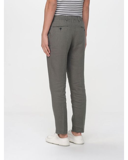 Manuel Ritz Gray Linen Slim Fit Trousers With Drawstring for men