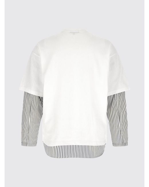 Comme des Garçons White Comme Des GarÇ Ons Long-Sleeved Cotton T-Shirt With Shirt Inserts for men