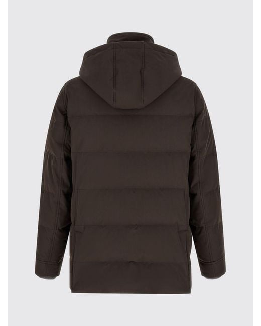 Brunello Cucinelli Black Water-Repellent Nylon Parka With Removable Hood for men