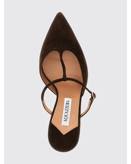 Aquazzura Brown Sorbonne Suede Mules