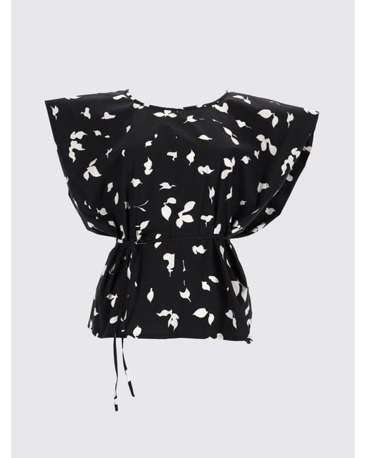 Alysi Black Patterned Cotton Top