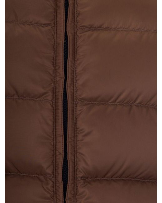 Max Mara Brown Water-Repellent Quilted Nylon Padded Gilet With High Neck