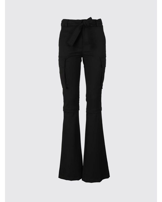 ANDREADAMO Black Flared Cargo Trousers
