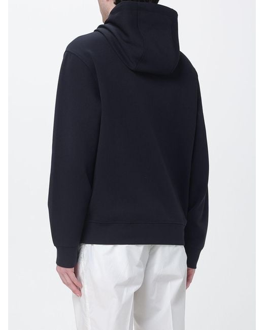 Emporio Armani Blue Cotton Hooded Sweatshirt for men