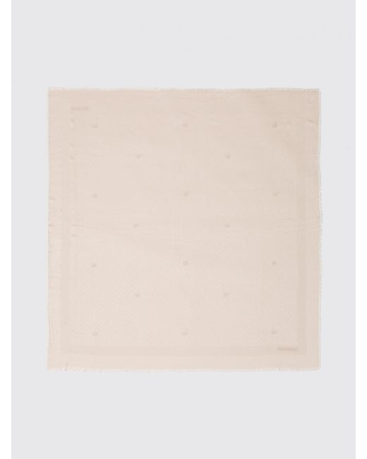 Twinset Natural Jacquard Logo Polyester Blend Scarf