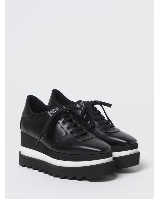 Stella McCartney Black Elyse Wedge Derby Shoes