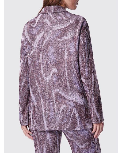 MACCAPANI Purple Double-Breasted Viscose And Cotton Blazer