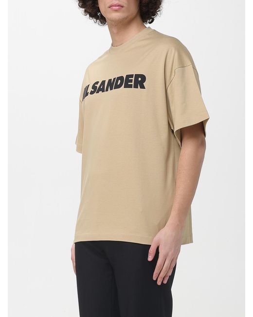 Jil Sander Natural Cotton T-Shirt With Logo for men