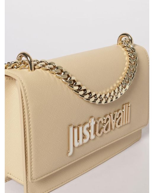 Just Cavalli Natural Saffiano Faux Leather Bag