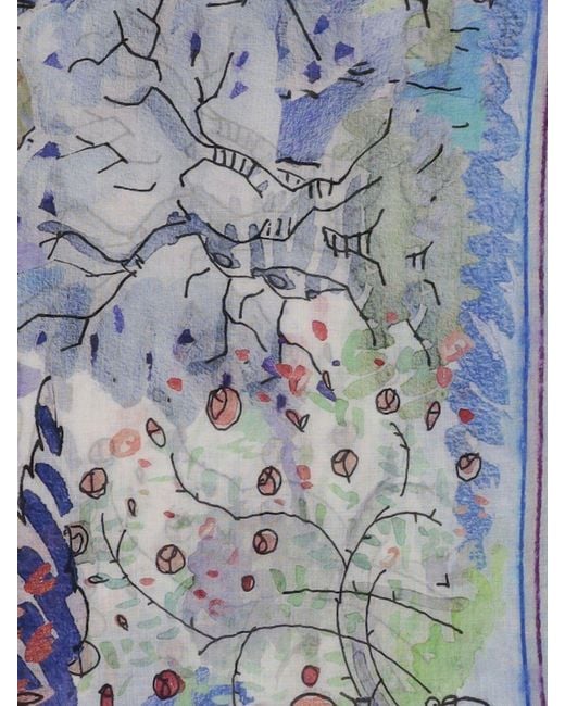 Faliero Sarti Blue Printed Modal Scarf