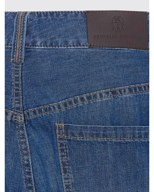 Brunello Cucinelli Blue Flared Denim Jeans With Monile