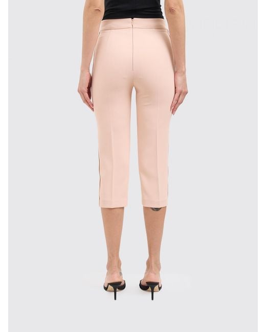 Elisabetta Franchi Pink Crêpe Cropped Fit Trousers