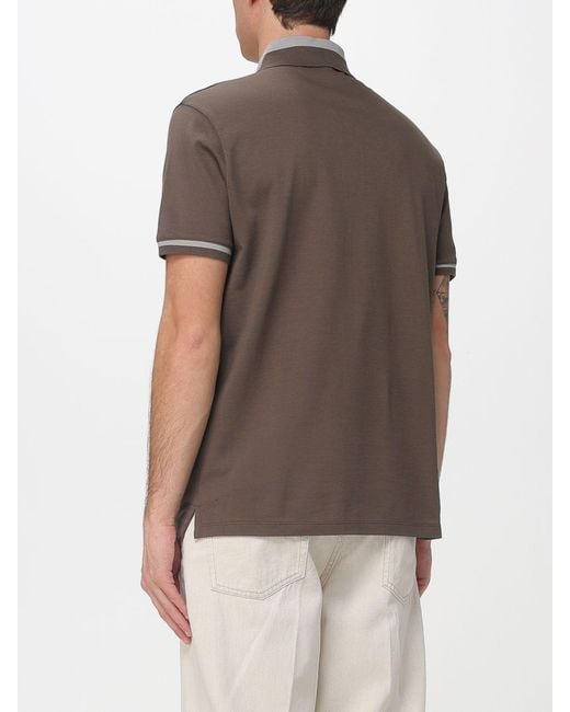 Emporio Armani Brown Cotton Polo Shirt for men