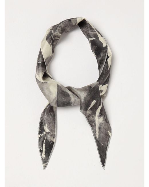 Alysi Gray Printed Silk Scarf