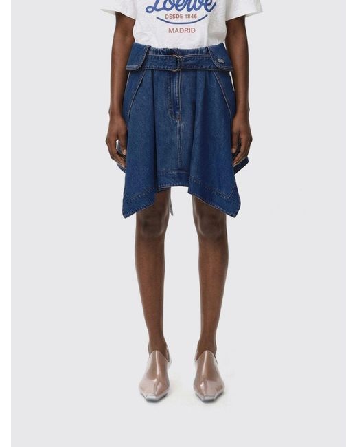 Loewe Blue Asymmetric Denim Skirt