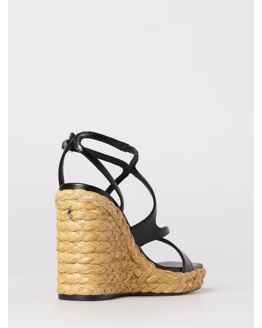Jimmy Choo Metallic Ayla Leather Wedge Sandal
