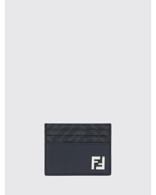 Fendi White Squared Ff Credit Card Holder for men