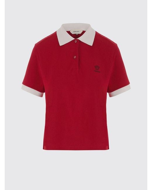 Versace Red Medusa Cotton Polo Shirt