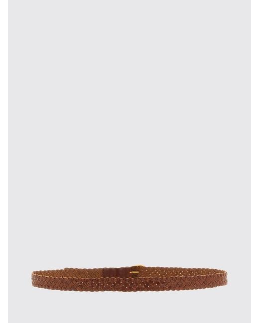 Saint Laurent White Cassandre Woven Leather Belt for men