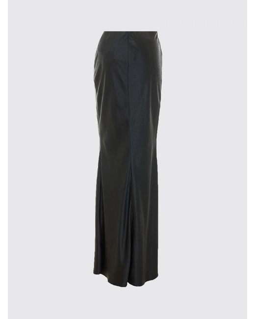 Elisabetta Franchi Black Croc-Print Faux Leather Midi Pencil Skirt