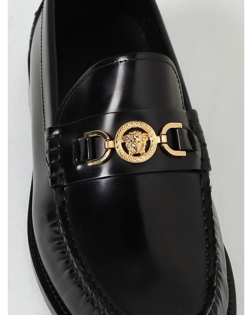Versace Black Flat Shoes for men