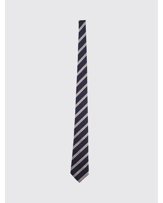 Giorgio Armani White Jacquard Striped Silk Tie for men