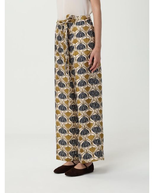 Max Mara Red Elegant Trousers With All-Over Graphic Print And Waist Tie