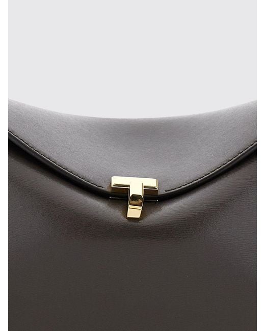 Totême Black T-Lock Leather Crossbody Bag With A Signature Turn-Lock Closure