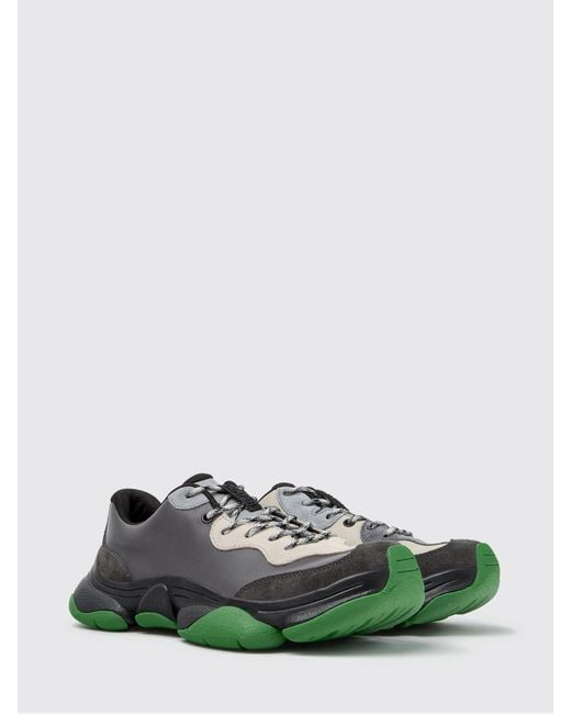 Camper Green Twins Bicolour Calfskin Leather Trainers With Vibram Sole for men