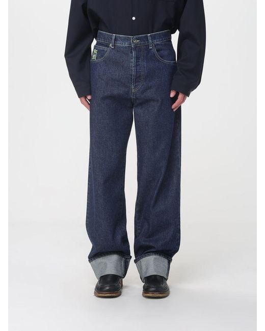 Marni Blue Cotton Denim Wide Leg Jeans for men