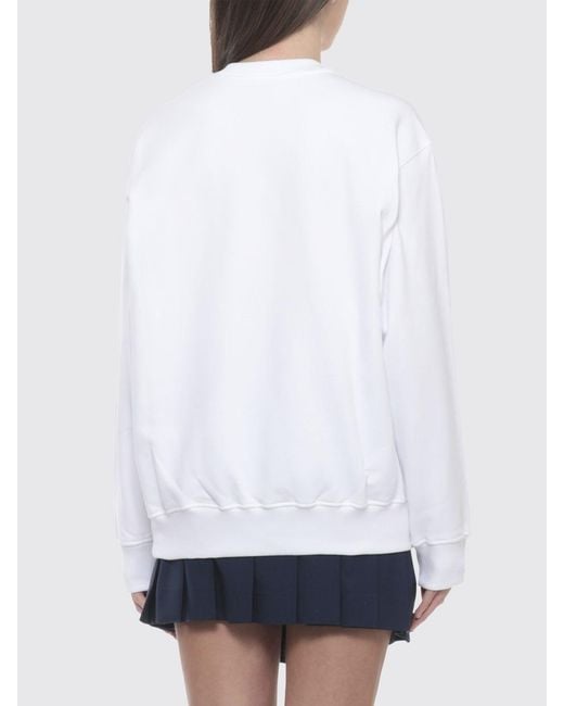 Casablanca White Printed Cotton Crewneck Sweatshirt