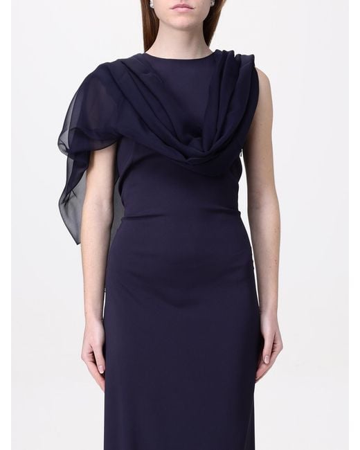 Alberta Ferretti Blue Silk Chiffon Stole