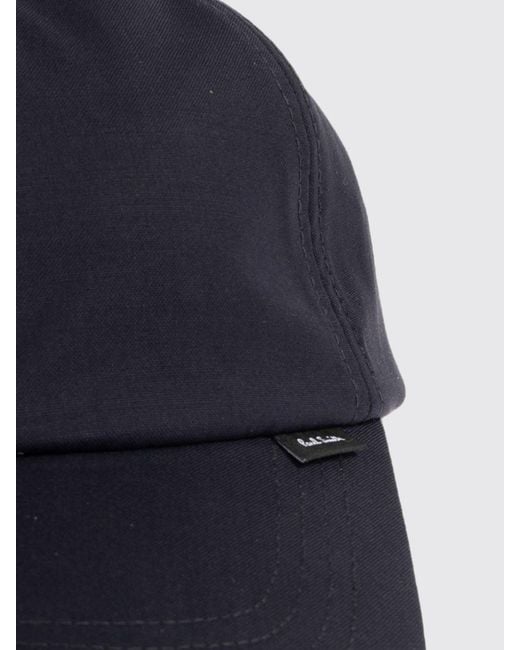 Paul Smith Blue Virgin Wool Baseball Cap With An Adjustable Strap for men