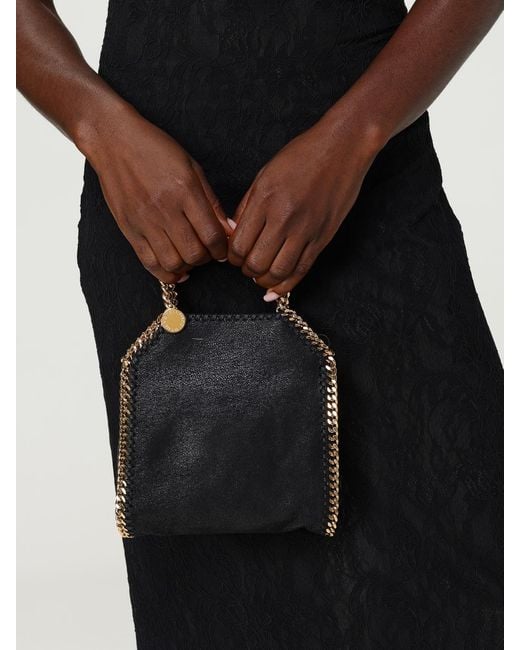 Stella McCartney Black Falabella Micro Crackled Synthetic Suede Bag