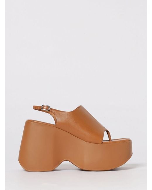 Vic Matié Brown Vic MatiÉ Leather Wedge Sandals