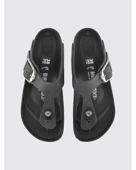 Birkenstock White Gizeh Big Buckle Leather Sandals