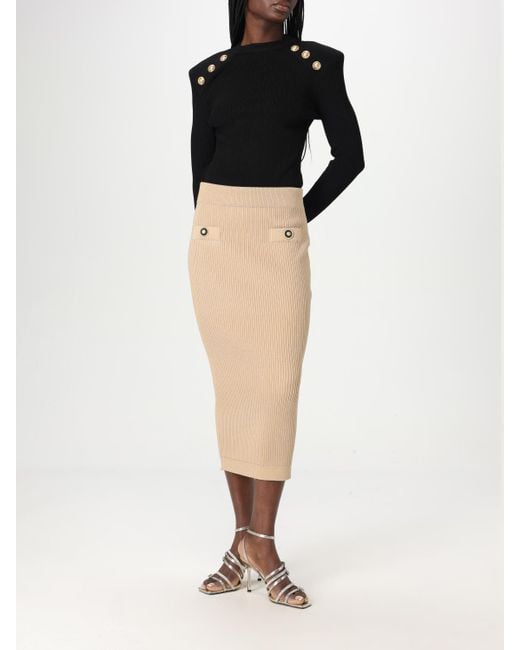 Falda Mujer Balmain de color Natural