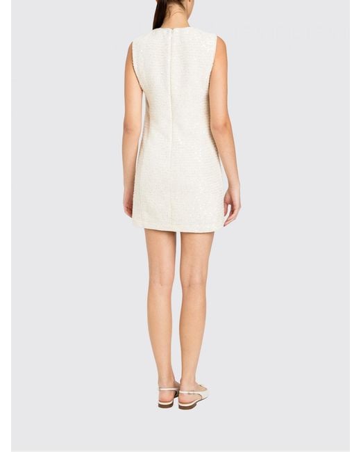 Twinset White Sleeveless Sequin-Embroidered Sheath Minidress
