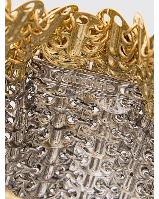 Rabanne White Iconic Skyline 1969 Bicolor Metallic Mesh Bag