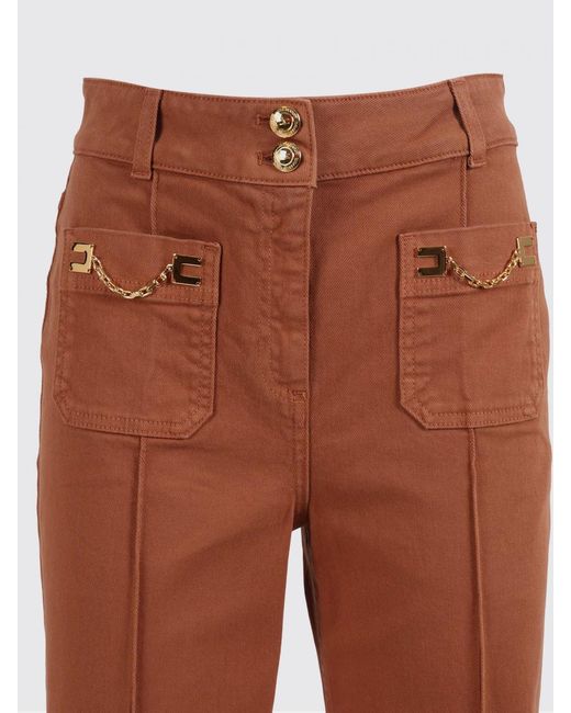 Elisabetta Franchi Orange Cotton Denim Jeans