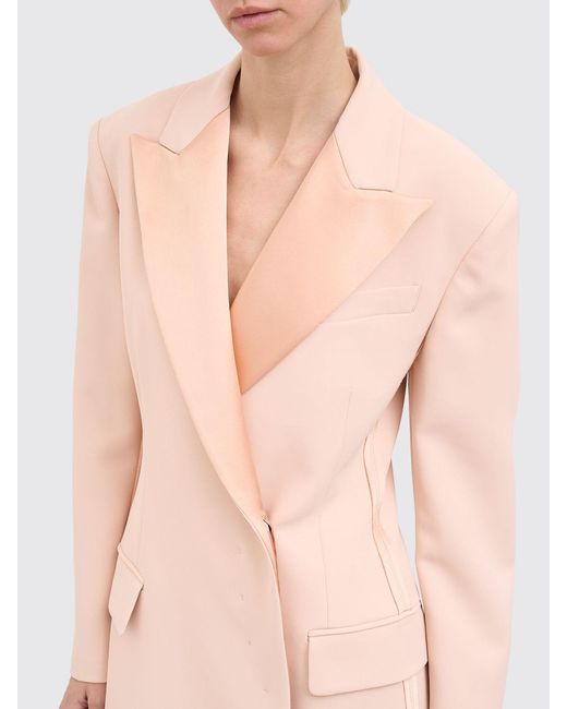 Elisabetta Franchi Pink Double Breasted Polyester Blazer