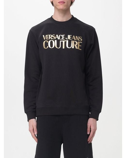 Versace Jeans Couture Blue Cotton Crewneck Sweatshirt With Logo for men